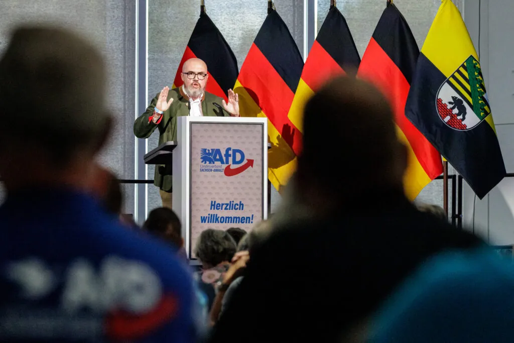 Tillschneider speaking at an AfD event in Magdeburg