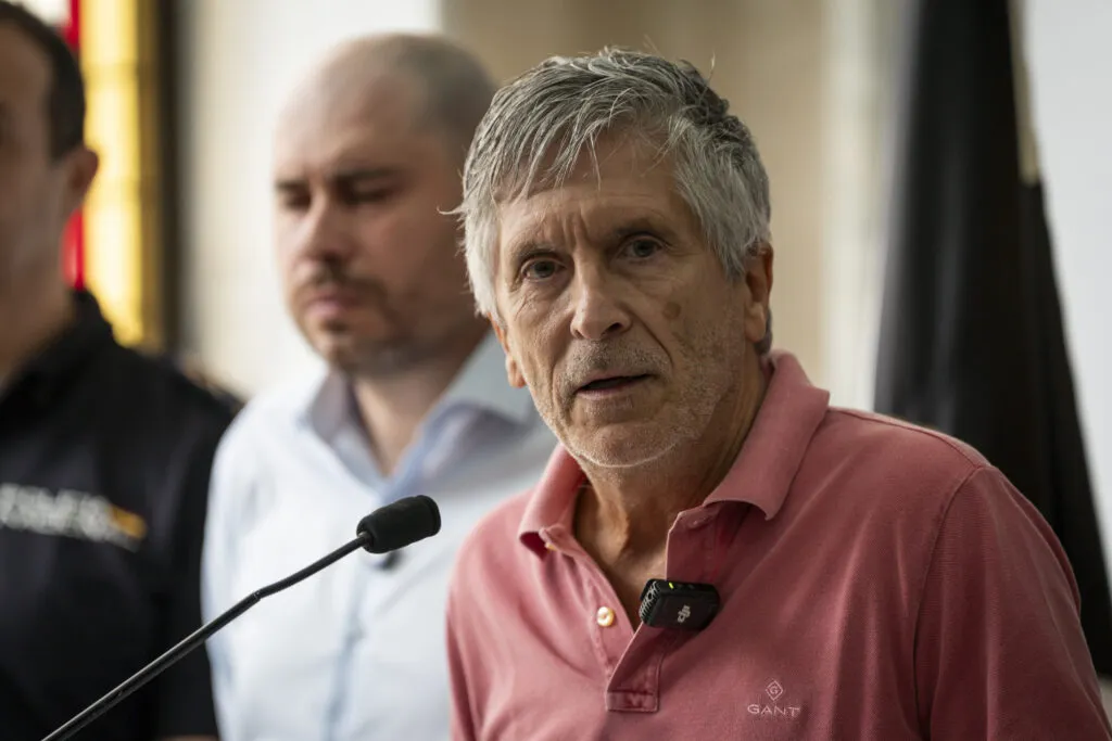 Spain’s interior minister speaks at a press conference on the Ceuta influx