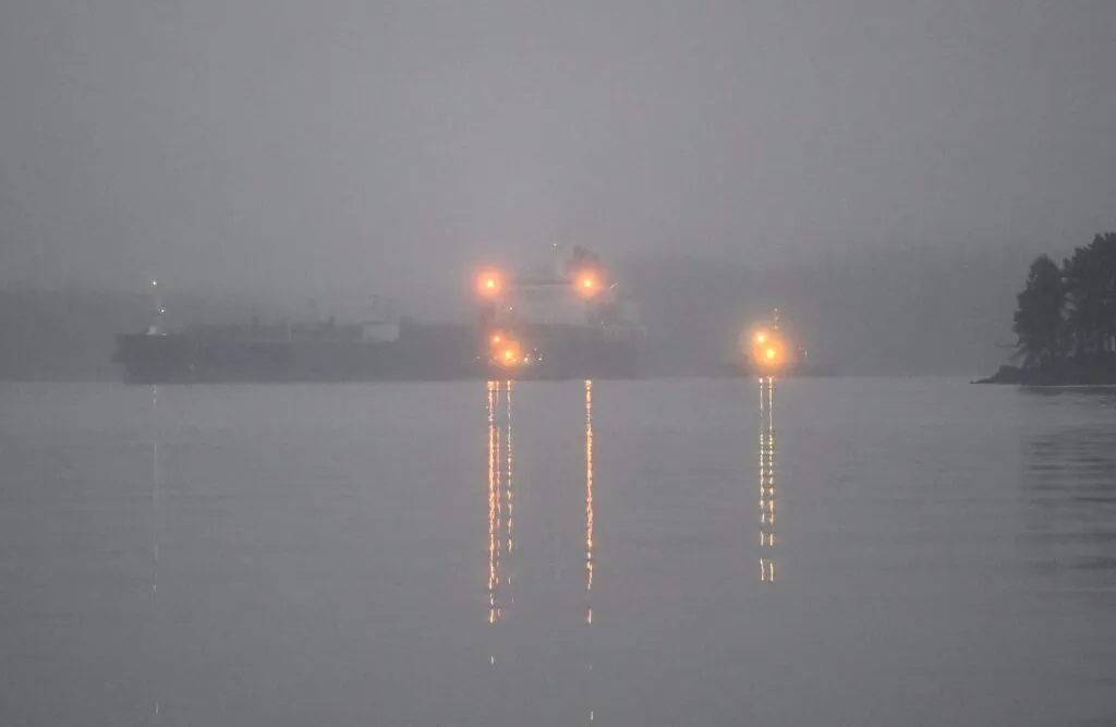 The Eagle S oil tanker escorted in the Gulf of Finland, Dec. 28, 2024
