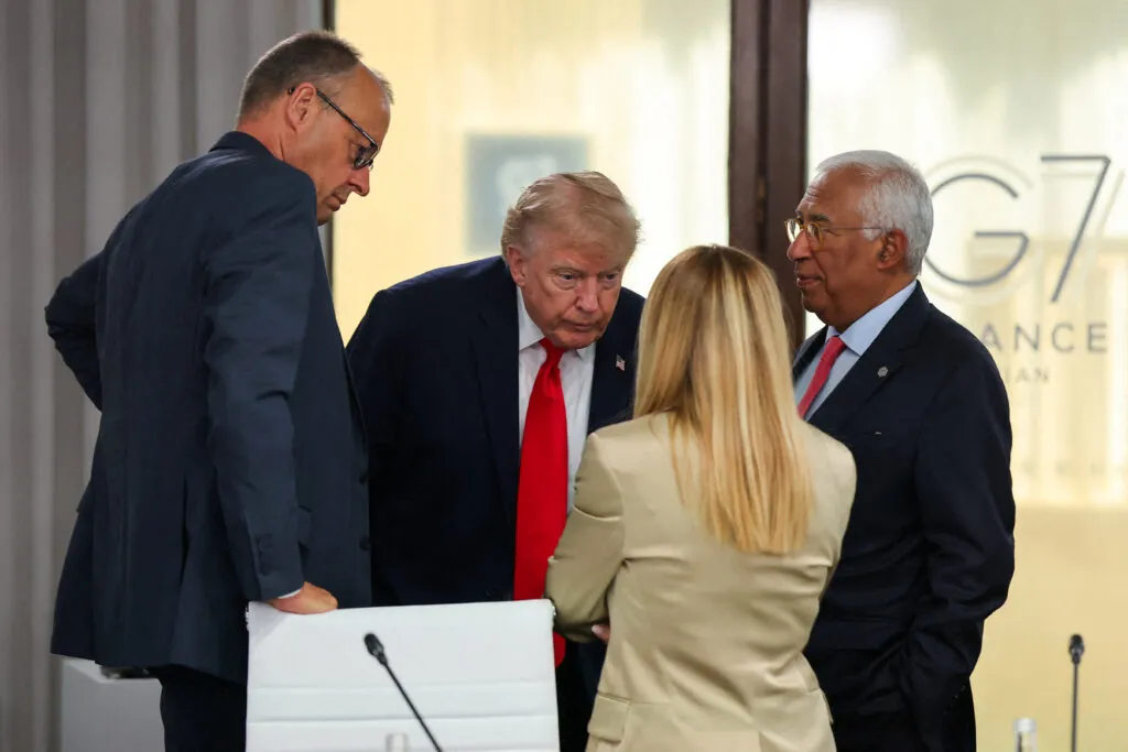 Meloni at an international summit lunch