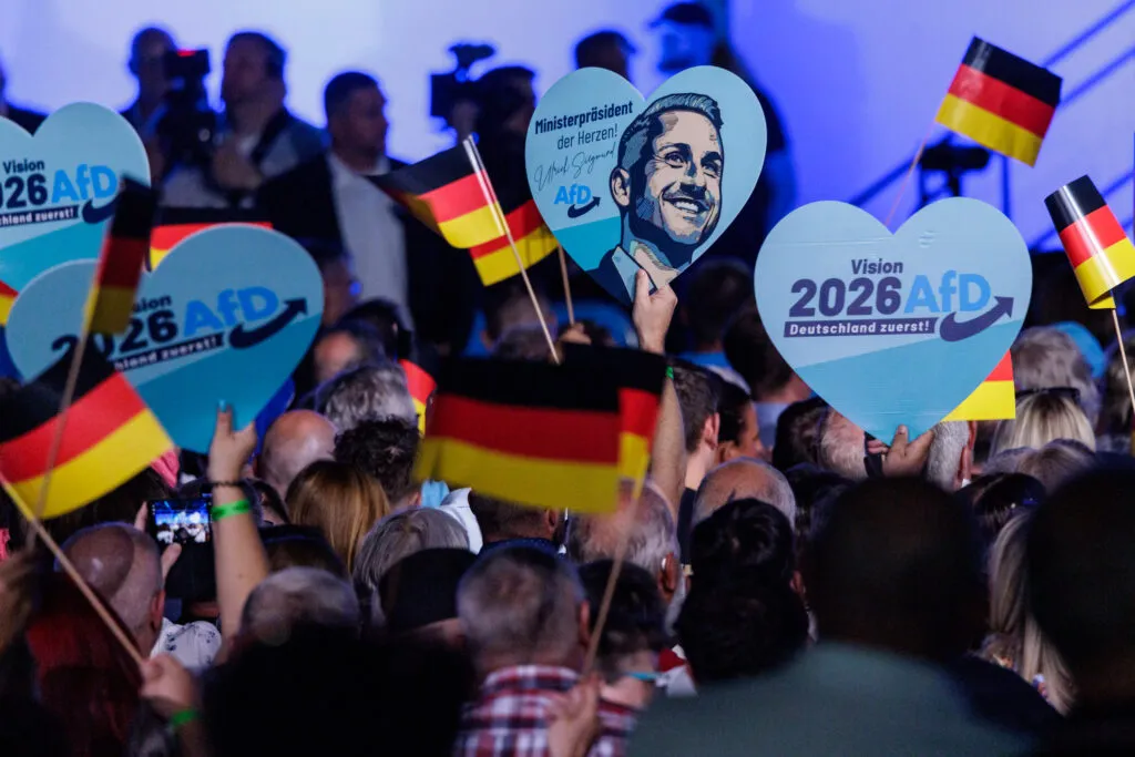Supporters at the AfD campaign launch