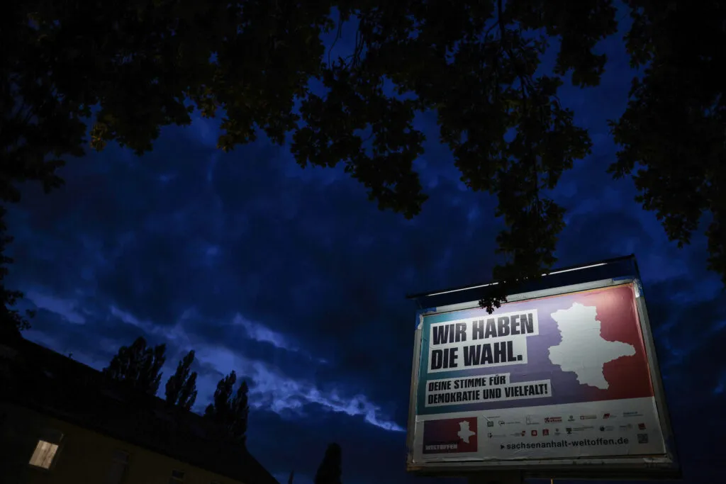 Election poster in Saxony-Anhalt reading “We have a choice”